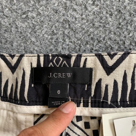 J Crew Shorts Womens 6 Multi Cotton Blend Stretch Diamond Ikat Print Chico Zip - Picture 7 of 11